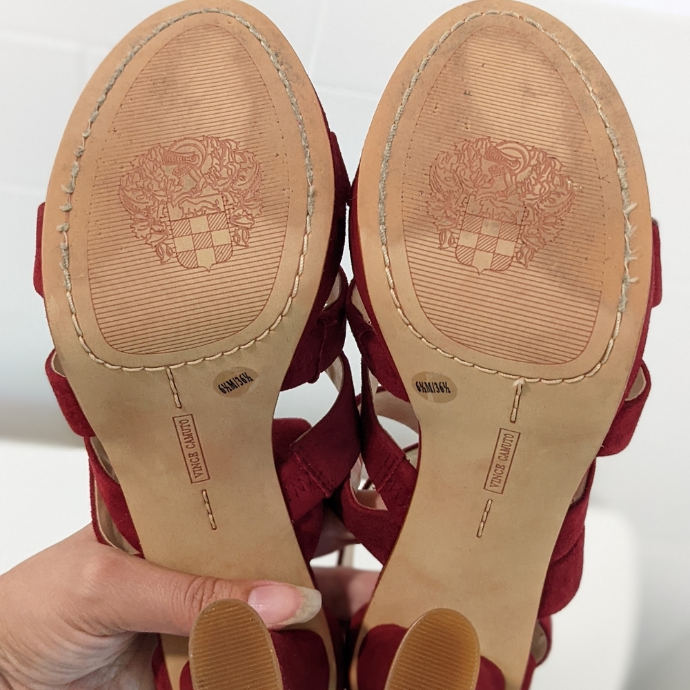 Suede heeled sandals by Vince Camuto - Picture 12 of 15
